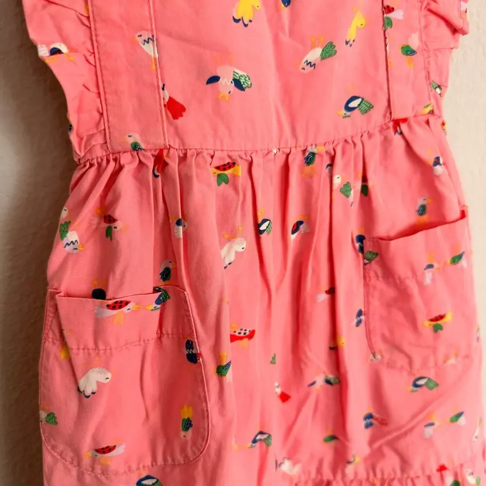 Hanna Andersson Pink Bird Girls Sundress
